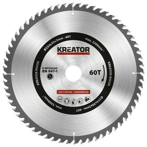 KREATOR Lame De Scie Bois 254Mm60D 3 KREATOR Lame De Scie Bois 254Mm60D
