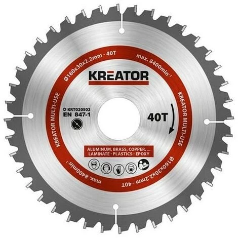 KREATOR Lame De Scie Polyvalente 160Mm40D 3 KREATOR Lame De Scie Polyvalente 160Mm40D