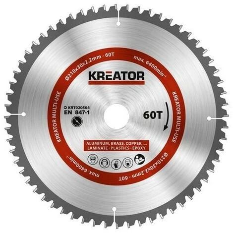 KREATOR Lame De Scie Polyvalente 210Mm60D 3 KREATOR Lame De Scie Polyvalente 210Mm60D