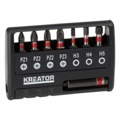 KREATOR 8 Pièces Embouts De Vissage Impact Pz/Hex