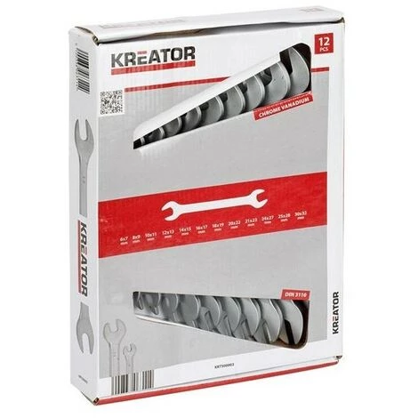 KREATOR Jeu De Clés Plat 6-32Mm 12Pcs 3 KREATOR Jeu De Clés Plat 6-32Mm 12Pcs