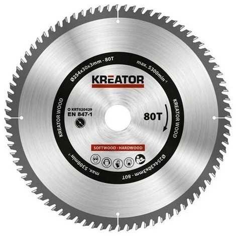 KREATOR Lame De Scie Bois 254Mm 80D 3 KREATOR Lame De Scie Bois 254Mm 80D